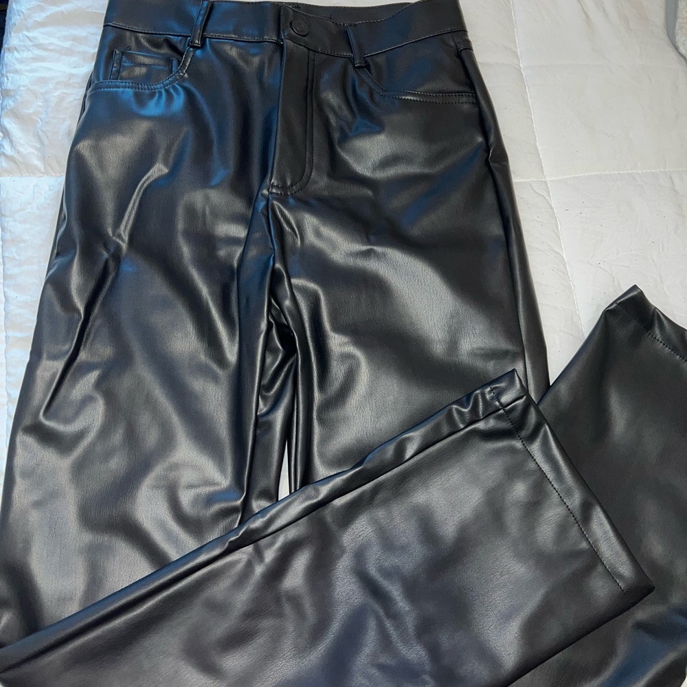 BRAND NEW Zara Straight Leather Pant